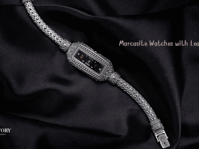 Marcasite Watches with Leather Straps